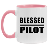 Blessed Pilot - 11oz Accent Mug Pink