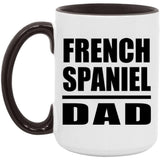 French Spaniel Dad - 15oz Accent Mug Black