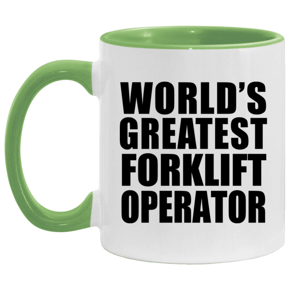 World's Greatest Forklift Operator - 11oz Accent Mug Green