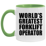 World's Greatest Forklift Operator - 11oz Accent Mug Green