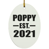 Poppy Established EST. 2021 - Oval Ornament