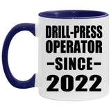 Drill-Press Operator Since 2022 - 11oz Accent Mug Purple