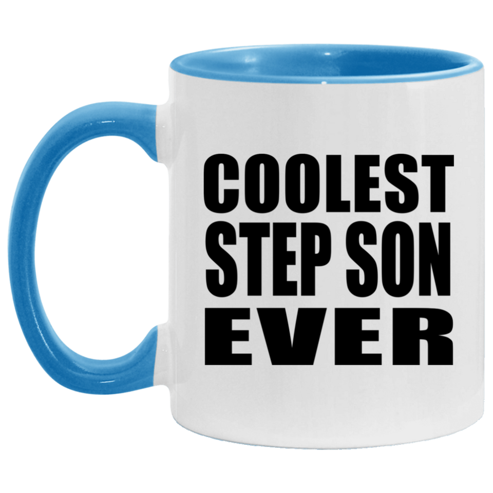 Coolest Step Son Ever - 11oz Accent Mug Blue