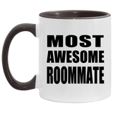 Most Awesome Roommate - 11oz Accent Mug Black