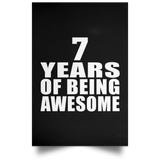 7th Birthday 7 Years Of Being Awesome - Poster Portrait
