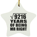 96th Anniversary Square Root of 9216 Years of Being Mr Right - Star Ornament