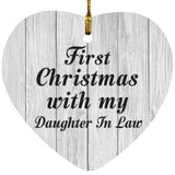 First Christmas With My Daughter In Law - Heart Ornament F
