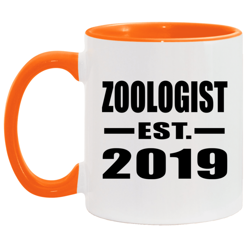 Zoologist Established EST. 2019 - 11oz Accent Mug Orange