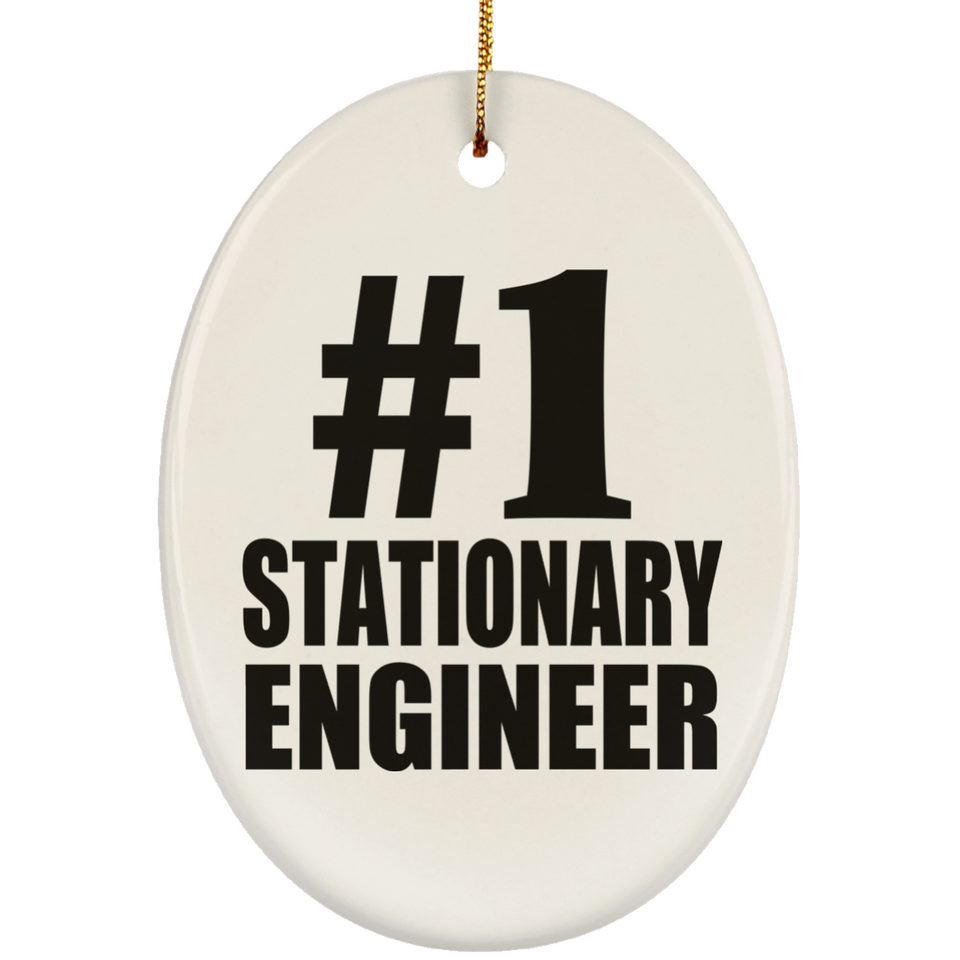 Number One #1 Stationary Engineer - Oval Ornament