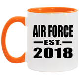 Air Force Established EST. 2018 - 11oz Accent Mug Orange
