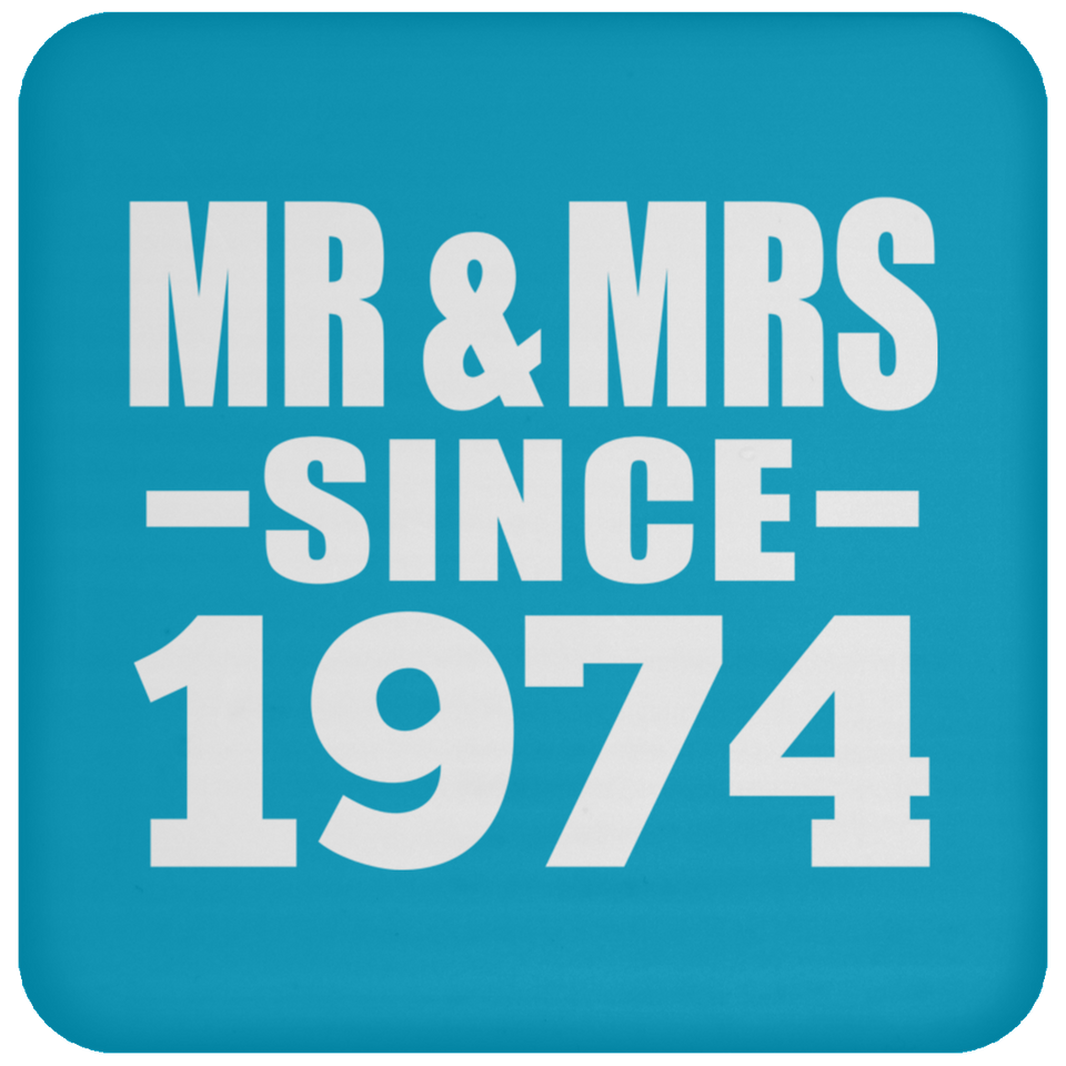 50th Anniversary Mr & Mrs Since 1974 - Drink Coaster
