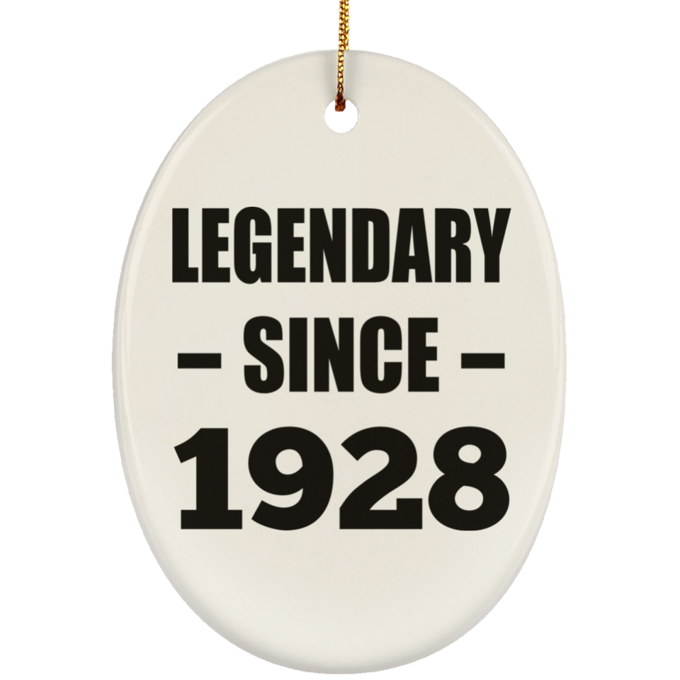 96th Birthday Legendary Since 1928 - Oval Ornament