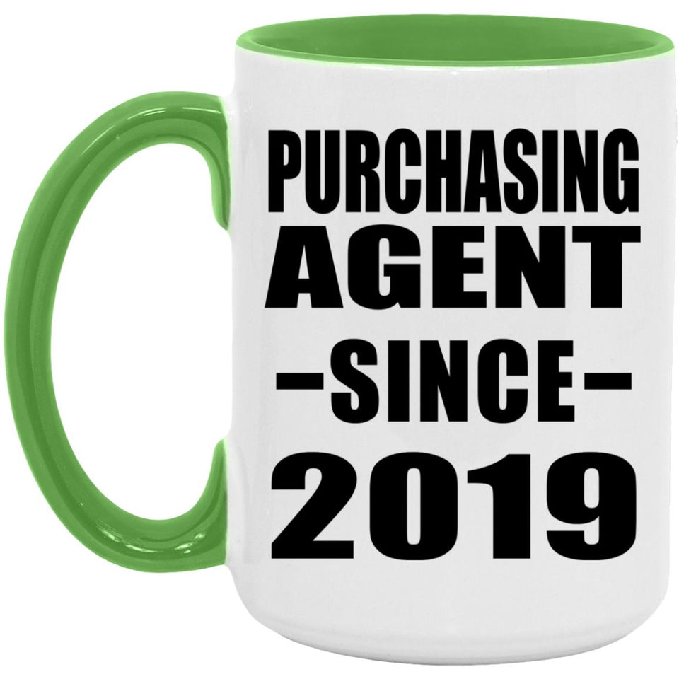 Purchasing Agent Since 2019 - 15oz Accent Mug Green