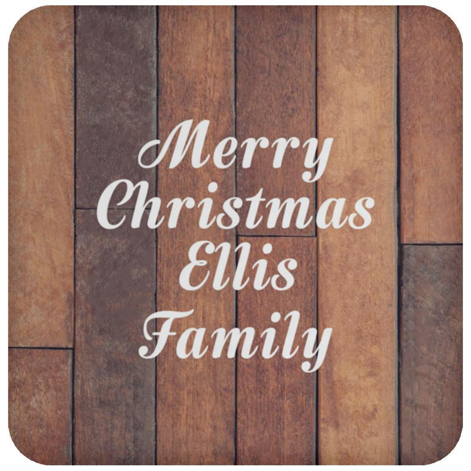 Merry Christmas Ellis Family - Drink Coaster E