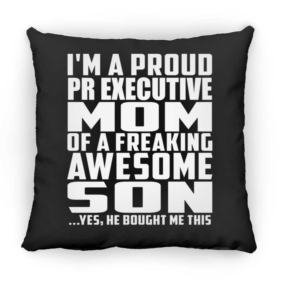 Proud Pr Executive Mom Of Awesome Son - Throw Pillow Black