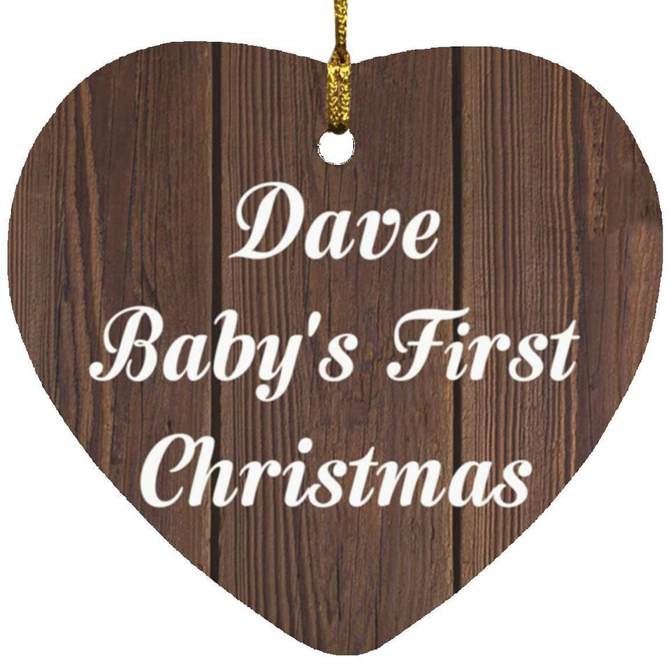 Dave Baby's First Christmas - Heart Ornament D