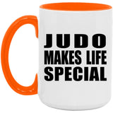 Judo Makes Life Special - 15oz Accent Mug Orange