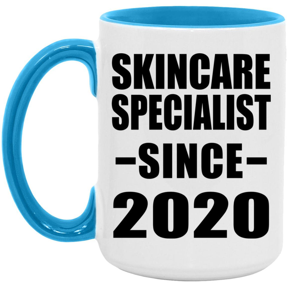 Skincare Specialist Since 2020 - 15oz Accent Mug Blue