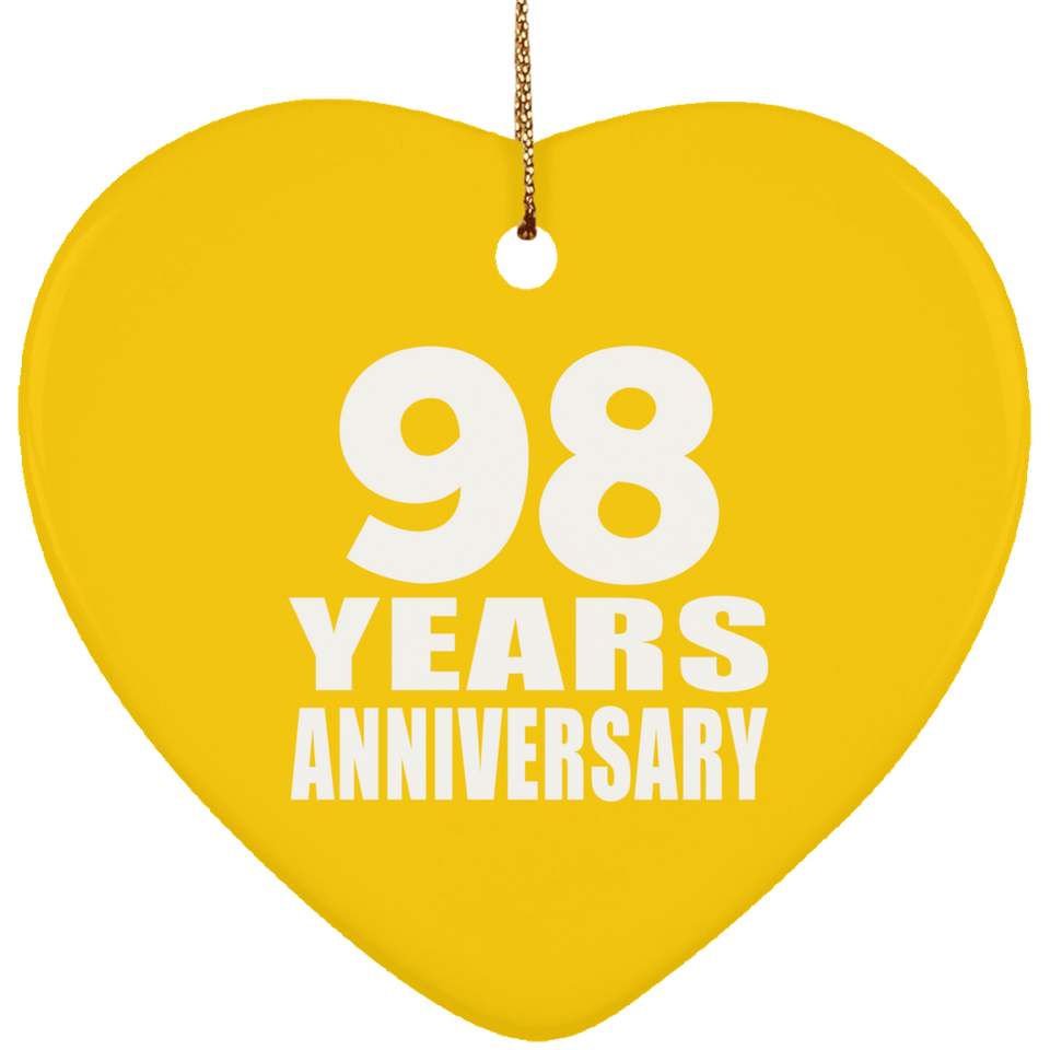 98th Anniversary 98 Years - Heart Ornament