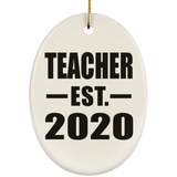 Teacher Established EST. 2020 - Oval Ornament