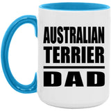 Australian Terrier Dad - 15oz Accent Mug Blue