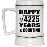 Happy 65th Anniversary Square Root of 4225 Years & Counting - Beer Stein