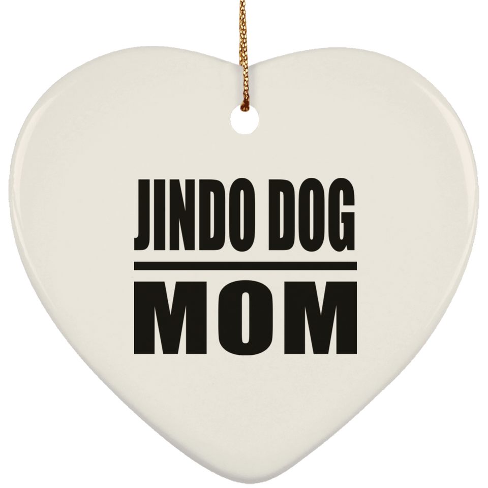 Jindo Dog Mom - Heart Ornament