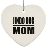 Jindo Dog Mom - Heart Ornament