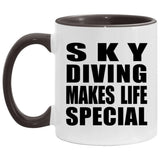 Sky Diving Makes Life Special - 11oz Accent Mug Black
