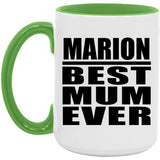 Marion Best Mum Ever - 15oz Accent Mug Green