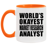 World's Okayest Market Research Analyst - 11oz Accent Mug Orange
