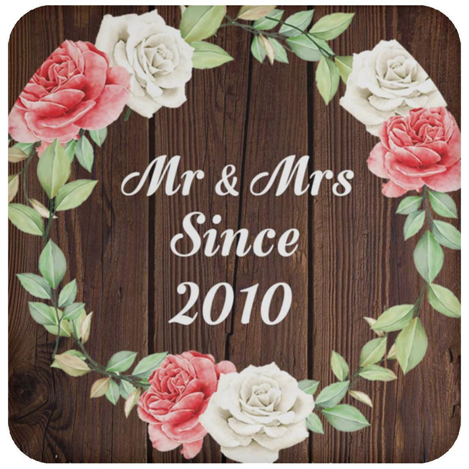14th Anniversary Mr & Mrs Since 2010 - Drink Coaster A