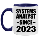 Systems Analyst Since 2023 - 11oz Accent Mug Purple