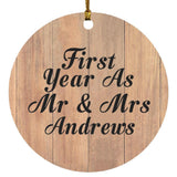 First Year As Mr & Mrs Andrews - Circle Ornament C