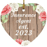 Insurance Agent Established Est. 2023 - Heart Ornament B