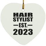 Hair Stylist Established EST. 2023 - Heart Ornament