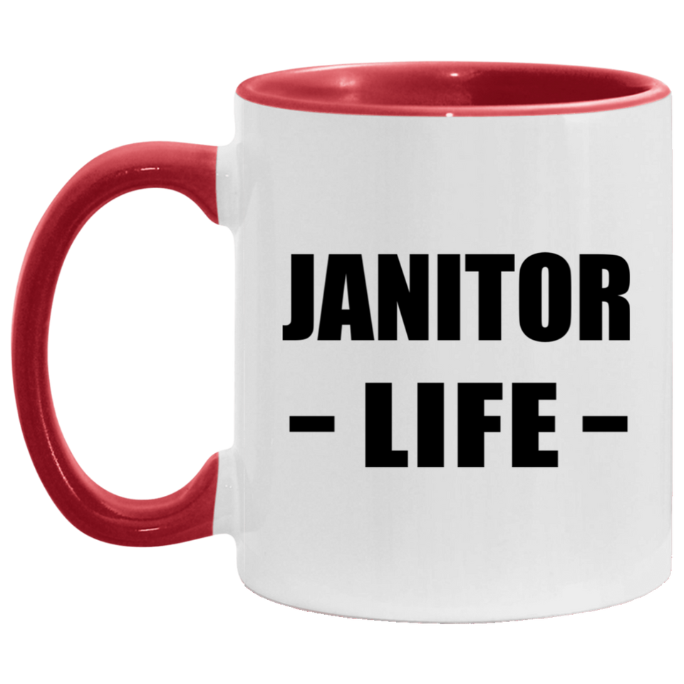 Janitor Life - 11oz Accent Mug Red