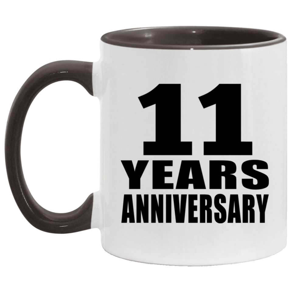 11th Anniversary 11 Years - 11oz Accent Mug Black