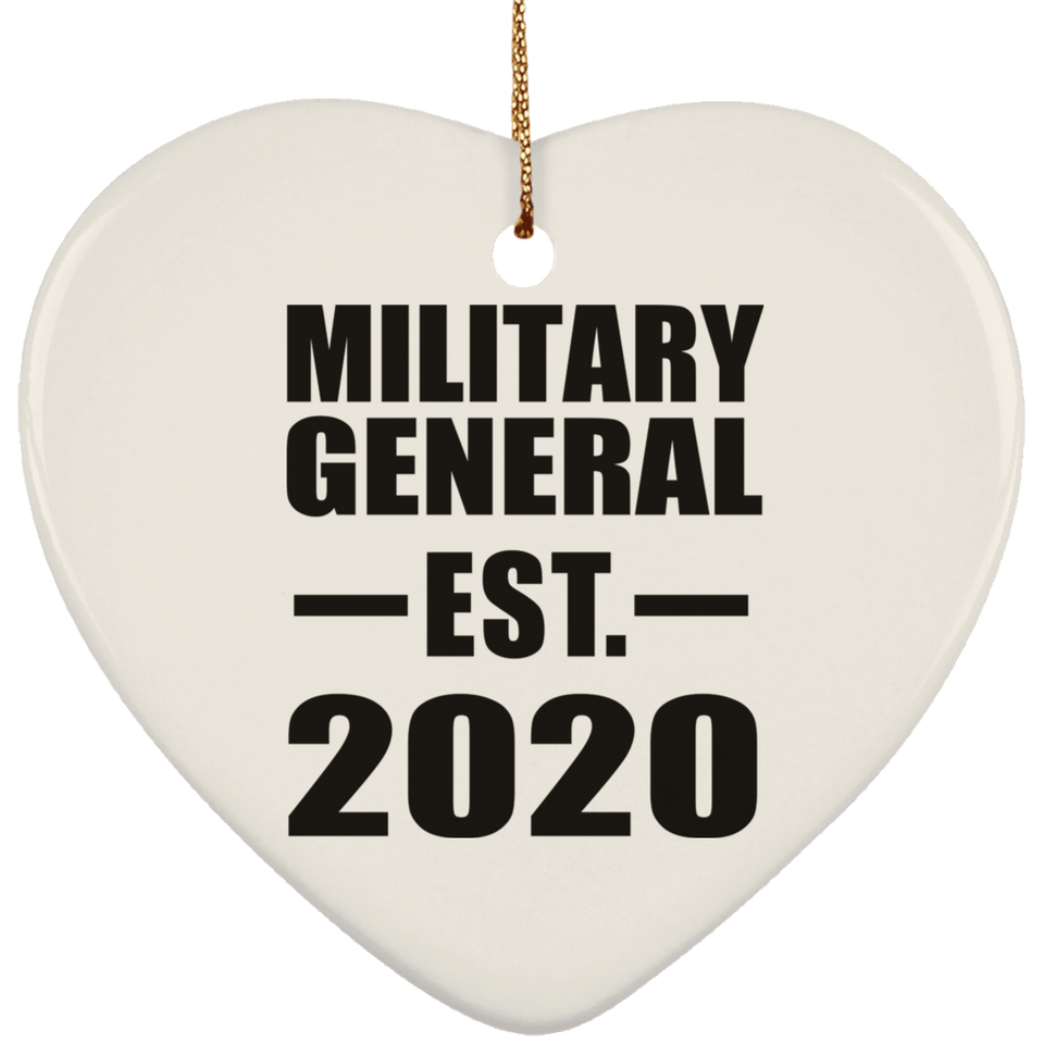 Military General Established EST. 2020 - Heart Ornament