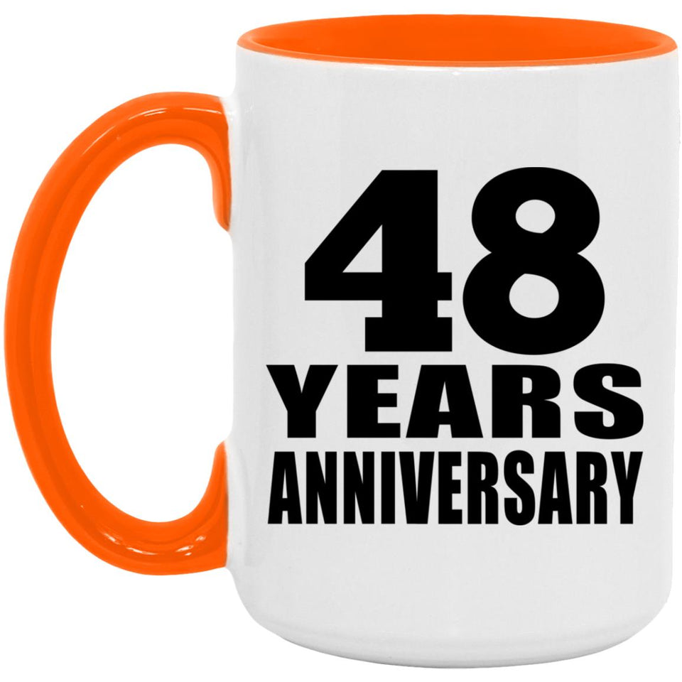 48th Anniversary 48 Years Anniversary - 15oz Accent Mug Orange