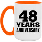 48th Anniversary 48 Years Anniversary - 15oz Accent Mug Orange