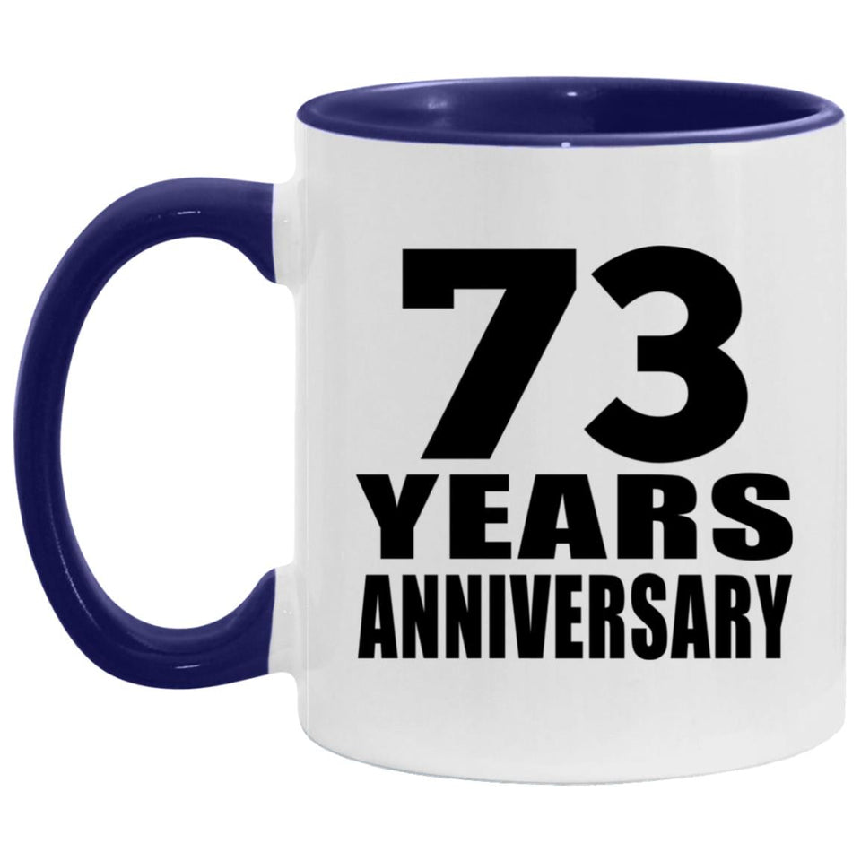 73rd Anniversary 73 Years - 11oz Accent Mug Purple