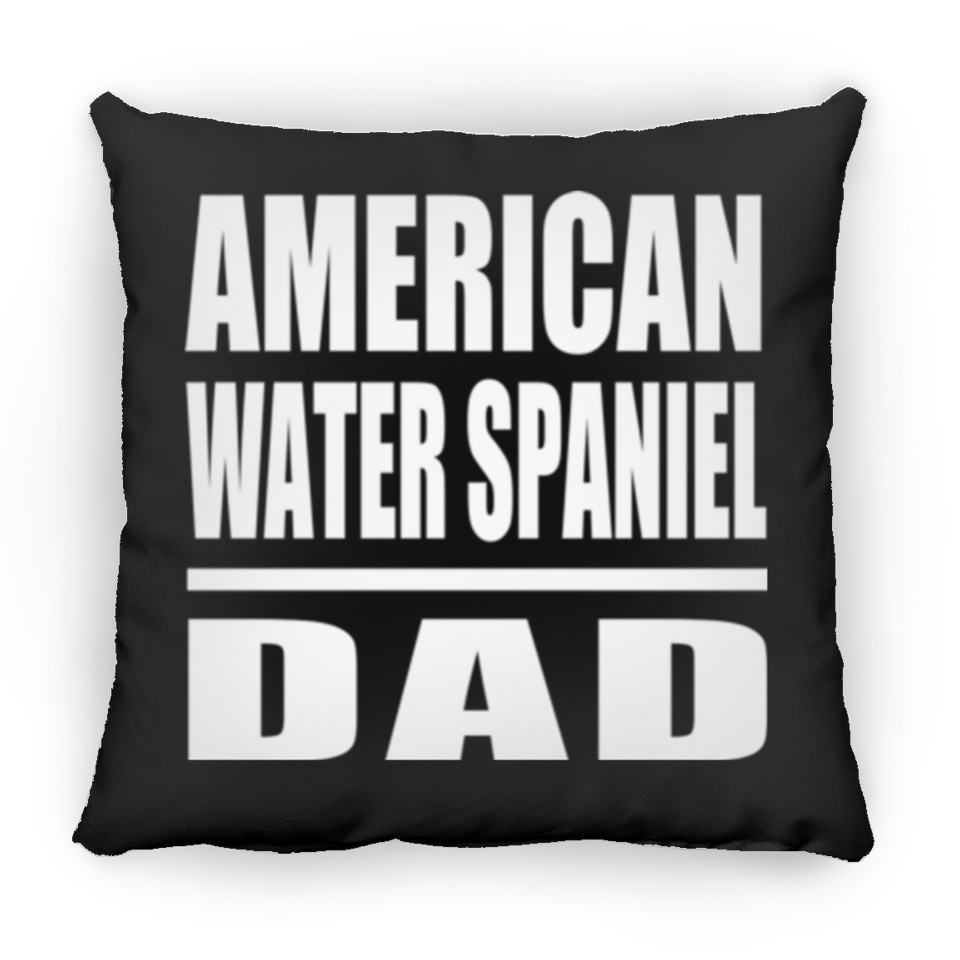 American Water Spaniel Dad - Throw Pillow Black
