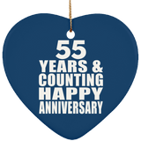 Happy 55th Anniversary 55 Years & Counting - Heart Ornament