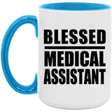 Blessed Medical Assistant - 15oz Accent Mug Blue