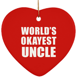 World's Okayest Uncle - Heart Ornament