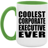 Coolest Corporate Executive Ever - 15oz Accent Mug Green