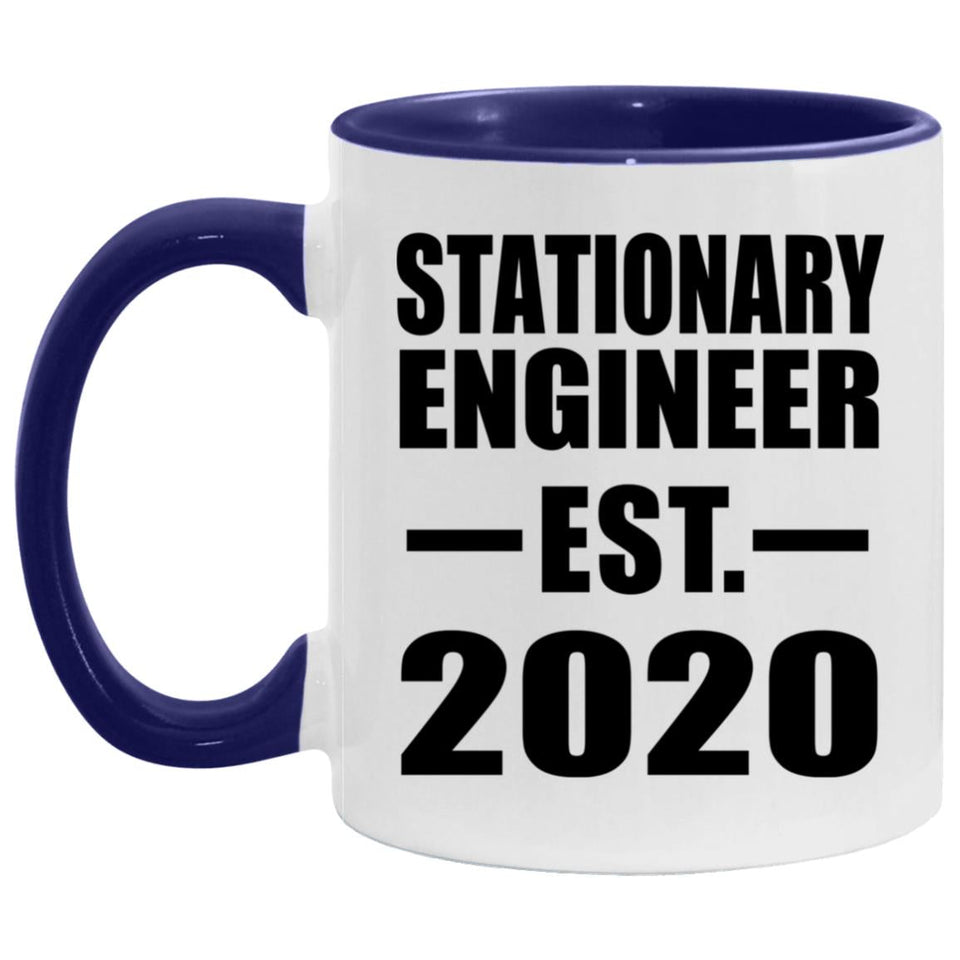 Stationary Engineer Established EST. 2020 - 11oz Accent Mug Purple
