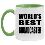 World's Best Broadcaster - 11oz Accent Mug Green