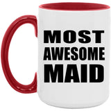 Most Awesome Maid - 15oz Accent Mug Red